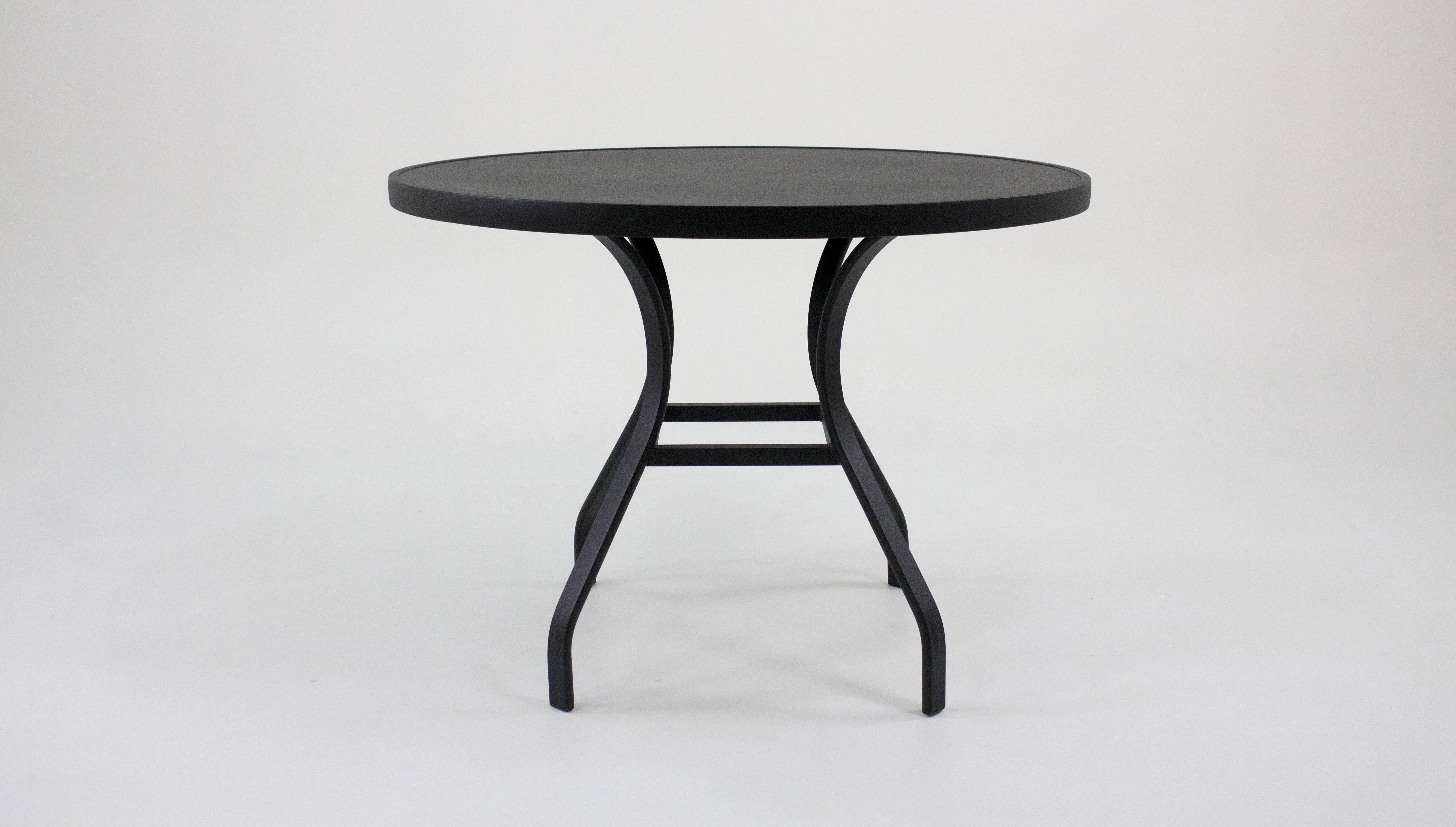 MESA CORAL – TAMPO ALUMÍNIO LISO – PRETO - ZAZ Decor